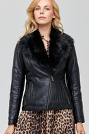 Tisha Women's Leather Jacket | Derimod Tisha Women's Leather Jacket | Derimod