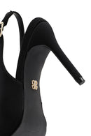Women's Black Accessory Detailed Open Back Thin Heeled Shoes | Derimod Women's Black Accessory Detailed Open Back Thin Heeled Shoes | Derimod