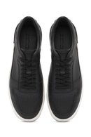 Erkek Siyah Bağcıklı Deri Sneaker | Derimod Erkek Siyah Bağcıklı Deri Sneaker | Derimod