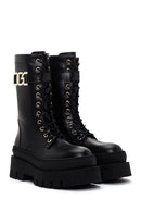 Women's Black Thick Soled Zippered Boots | Derimod Women's Black Thick Soled Zippered Boots | Derimod