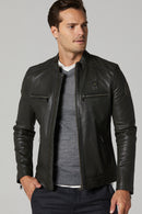 Irving Men's Leather Jacket | Derimod Irving Men's Leather Jacket | Derimod
