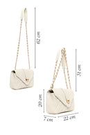 Woman Cream Chain Strap Quilted Crossbody Bag | Derimod Woman Cream Chain Strap Quilted Crossbody Bag | Derimod