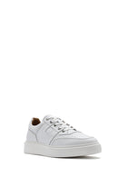 Erkek Beyaz Bağcıklı Deri Sneaker | Derimod Erkek Beyaz Bağcıklı Deri Sneaker | Derimod