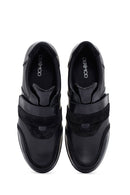 Women's Black Wedge Heeled Leather Comfort Shoes | Derimod Women's Black Wedge Heeled Leather Comfort Shoes | Derimod