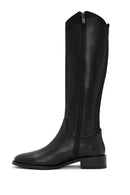 Women's Black Zippered Leather Boots | Derimod Women's Black Zippered Leather Boots | Derimod