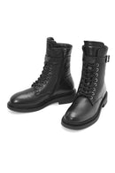 Women's Black Zippered Leather Boots | Derimod Women's Black Zippered Leather Boots | Derimod