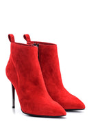 Women's Suede Leather Heeled Boots | Derimod Women's Suede Leather Heeled Boots | Derimod
