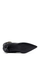 Woman Black Zippered Thin Heeled Boots | Derimod Woman Black Zippered Thin Heeled Boots | Derimod