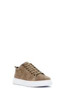 Men's Mink Lace-Up Suede Leather Sneaker | Derimod Men's Mink Lace-Up Suede Leather Sneaker | Derimod