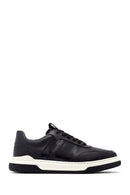 Erkek Siyah Bağcıklı Deri Sneaker | Derimod Erkek Siyah Bağcıklı Deri Sneaker | Derimod