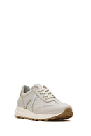 Women's Beige Lace-up Leather Sneaker | Derimod Women's Beige Lace-up Leather Sneaker | Derimod