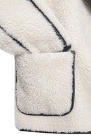 Valley Women's Beige Double Breasted Teddy Coat | Derimod Valley Women's Beige Double Breasted Teddy Coat | Derimod