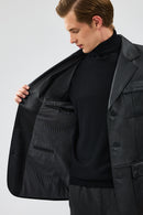 Kevin Erkek Siyah Blazer Deri Ceket | Derimod Kevin Erkek Siyah Blazer Deri Ceket | Derimod