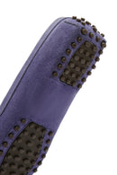 Women's Navy Blue Suede Leather Loafer | Derimod Women's Navy Blue Suede Leather Loafer | Derimod