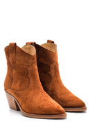 Women's Suede Leather Cowboy Boots | Derimod Women's Suede Leather Cowboy Boots | Derimod