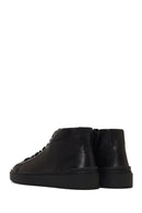 Men's Black Zippered Thick-Soled Leather Sports Boots | Derimod Men's Black Zippered Thick-Soled Leather Sports Boots | Derimod