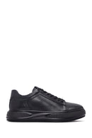 Men's Black Lace-Up Thick Sole Leather Sneakers | Derimod Men's Black Lace-Up Thick Sole Leather Sneakers | Derimod