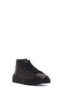 Men's Black Zippered Thick-Soled Leather Sports Boots | Derimod Men's Black Zippered Thick-Soled Leather Sports Boots | Derimod