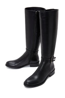 Woman Black Zippered Buckle Detail Leather Boot | Derimod Woman Black Zippered Buckle Detail Leather Boot | Derimod