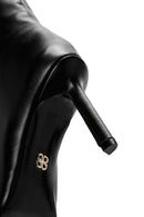 Women's Black Thin Heeled Leather Boots | Derimod Women's Black Thin Heeled Leather Boots | Derimod