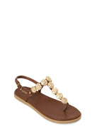 Woman Brown Buckled Flip-Flop Sandal | Derimod Woman Brown Buckled Flip-Flop Sandal | Derimod