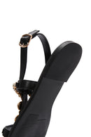 Women's Black Stone Sandals | Derimod Women's Black Stone Sandals | Derimod
