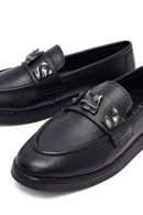 Kadın Siyah Tokalı Deri Loafer | Derimod Kadın Siyah Tokalı Deri Loafer | Derimod