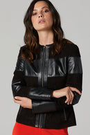 Lolly Women's Suede Leather Jacket | Derimod Lolly Women's Suede Leather Jacket | Derimod