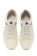 Erkek Beyaz Bağcıklı Deri Sneaker | Derimod Erkek Beyaz Bağcıklı Deri Sneaker | Derimod