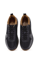 Erkek Siyah Bağcıklı Deri Sneaker | Derimod Erkek Siyah Bağcıklı Deri Sneaker | Derimod