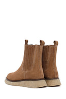 Women's Camel Thick-Soled Suede Leather Chelsea Boot | Derimod Women's Camel Thick-Soled Suede Leather Chelsea Boot | Derimod
