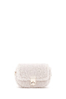 Women's White Plush Mini Crossbody Bag | Derimod Women's White Plush Mini Crossbody Bag | Derimod