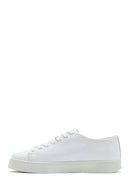 Erkek Beyaz Bağcıklı Deri Sneaker | Derimod Erkek Beyaz Bağcıklı Deri Sneaker | Derimod