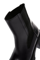 Women's Black Leather Heeled Chelsea Boots | Derimod Women's Black Leather Heeled Chelsea Boots | Derimod