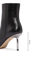 Women's Black Metal Detailed Thin High Heel Leather Boots | Derimod Women's Black Metal Detailed Thin High Heel Leather Boots | Derimod