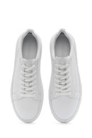 Erkek Beyaz Bağcıklı Deri Sneaker | Derimod Erkek Beyaz Bağcıklı Deri Sneaker | Derimod