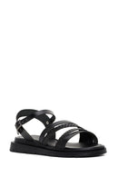 Women's Black Ankle Strap Leather Sandals | Derimod Women's Black Ankle Strap Leather Sandals | Derimod