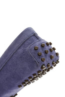 Women's Navy Blue Suede Leather Loafer | Derimod Women's Navy Blue Suede Leather Loafer | Derimod