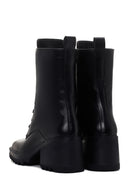 Women's Black Heeled Zippered Classic Leather Boots | Derimod Women's Black Heeled Zippered Classic Leather Boots | Derimod