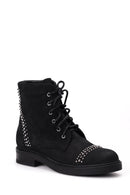 Women's Suede Studded Detailed Boots | Derimod Women's Suede Studded Detailed Boots | Derimod