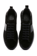 Erkek Siyah Süet Deri Kalın Tabanlı Sneaker | Derimod Erkek Siyah Süet Deri Kalın Tabanlı Sneaker | Derimod