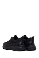 Erkek Siyah Bağcıklı Kalın Tabanlı Deri Casual Sneaker | Derimod Erkek Siyah Bağcıklı Kalın Tabanlı Deri Casual Sneaker | Derimod