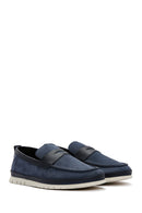 Erkek Lacivert Nubuk Deri Casual Loafer | Derimod Erkek Lacivert Nubuk Deri Casual Loafer | Derimod