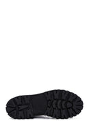 Women's Black Thick Soled Zippered Leather Boots | Derimod Women's Black Thick Soled Zippered Leather Boots | Derimod