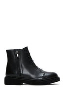 Women's Black Leather Zippered Boots | Derimod Women's Black Leather Zippered Boots | Derimod