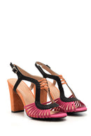 Women's Suede Colored Heeled Shoes | Derimod Women's Suede Colored Heeled Shoes | Derimod