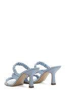 Women's Blue Heeled Slippers | Derimod Women's Blue Heeled Slippers | Derimod