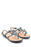 Women's Casual Stone Detailed Sandals | Derimod Women's Casual Stone Detailed Sandals | Derimod