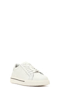 Men's White Lace-Up Thick-Soled Leather Sneaker | Derimod Men's White Lace-Up Thick-Soled Leather Sneaker | Derimod