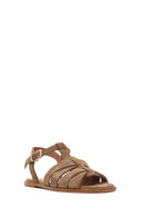 Women's Mink Ankle Strap Suede Leather Sandals | Derimod Women's Mink Ankle Strap Suede Leather Sandals | Derimod